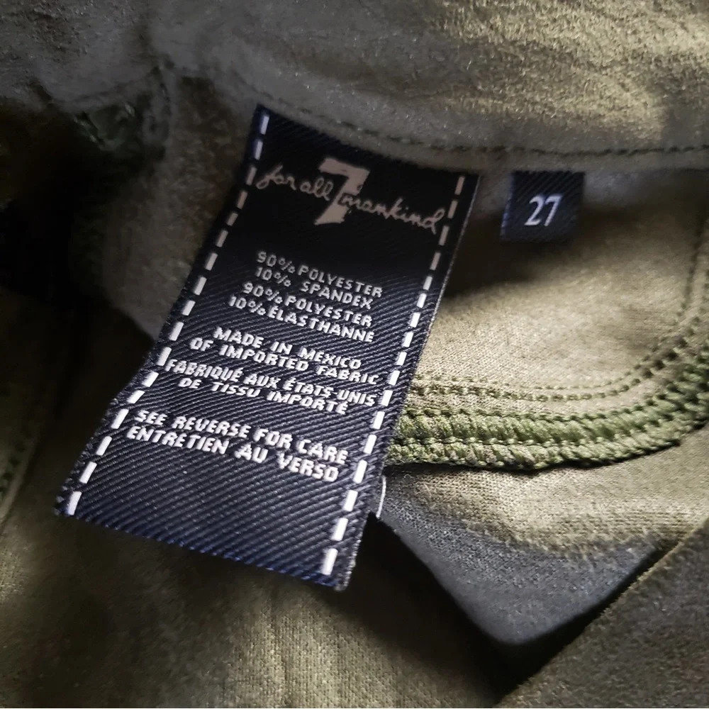 7 For All Mankind Suede Snakeskin‎ Olive Green Women’s 27 - Picture 4 of 7